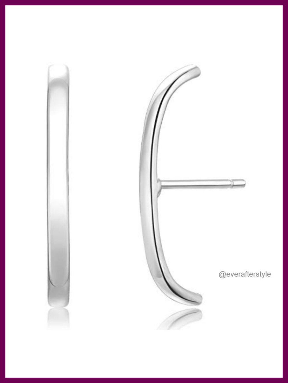 18K Gold Plated Sterling Silver Suspension Hoop Earrings Ear Cuff Wrap
